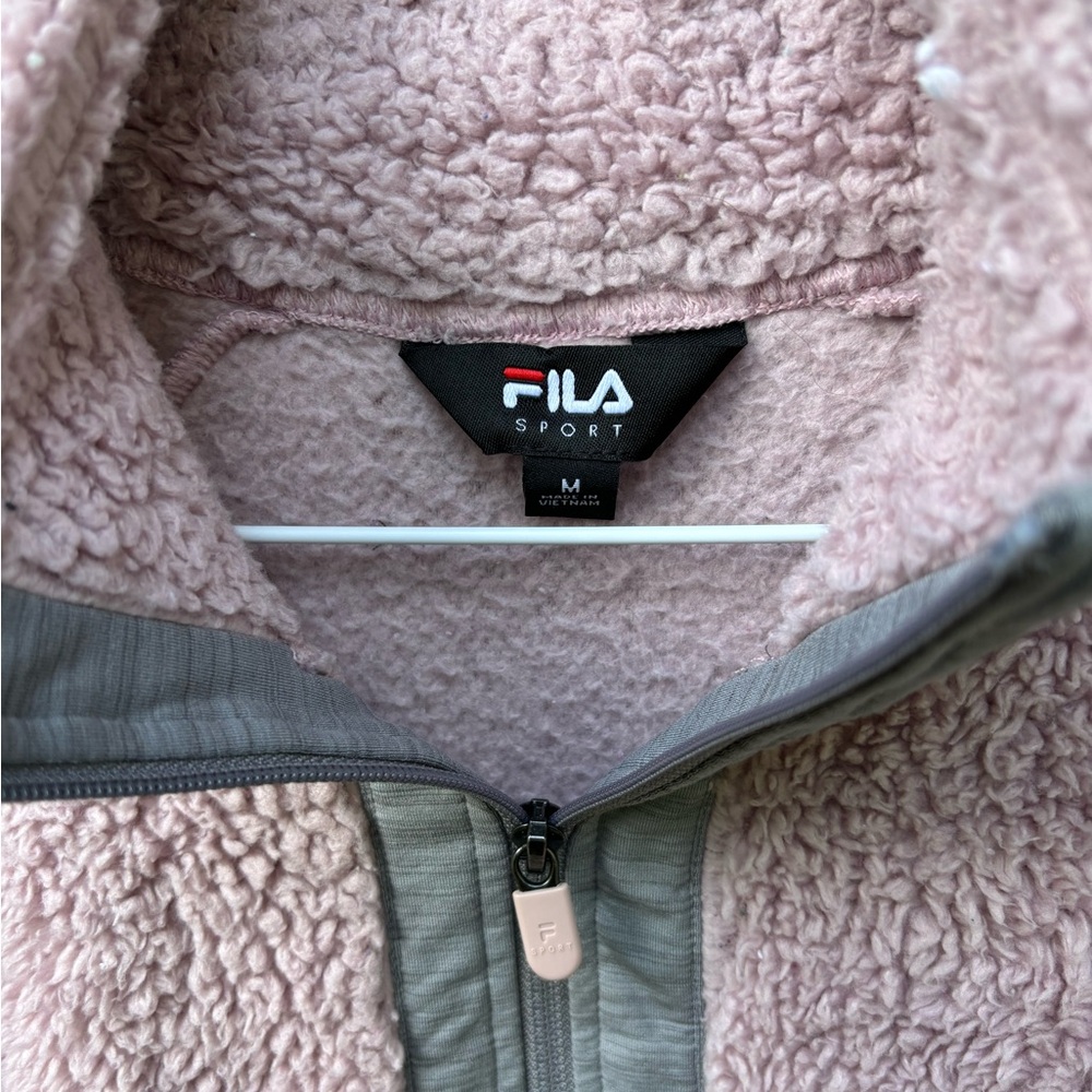 FILA Sport Women's Performance Pink and Gray Fleece Full Zip Jacket Size M - Picture 3 of 10